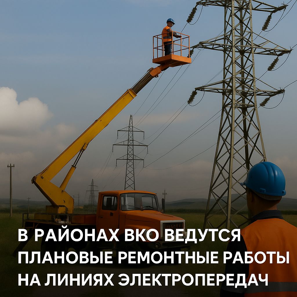 В районах ВКО ведутся плановые ремонтные работы на линиях электропередач