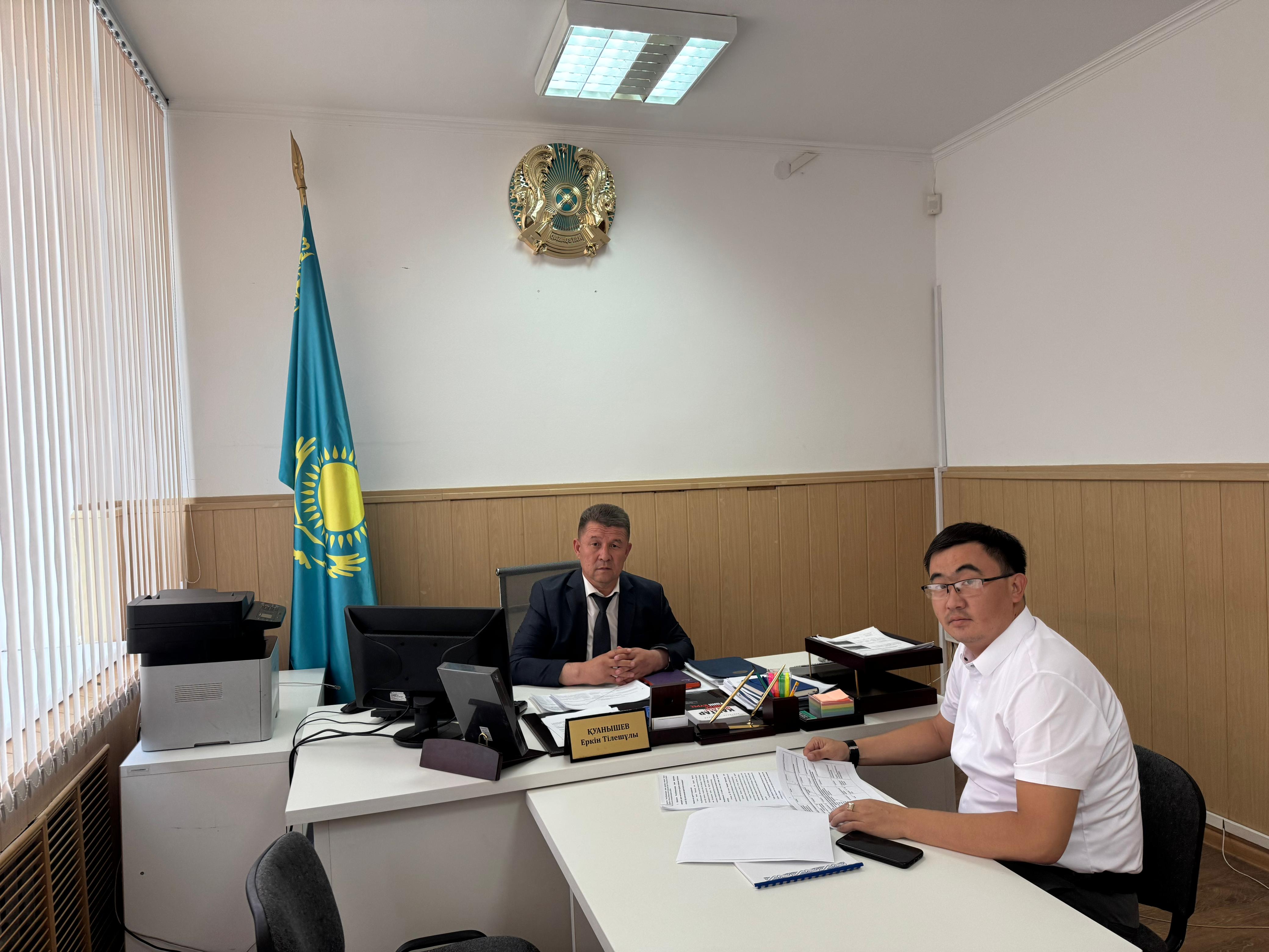 Представитель встретился с членом комиссии по защите прав молодежи «Еркіндік рухы» при Уполномоченном по правам человека в Республике Казахстан по Жамбылской области
