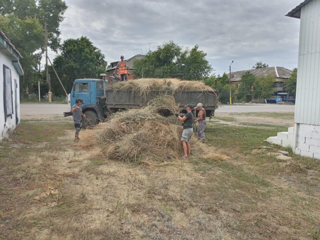 Уборка скошенной травы