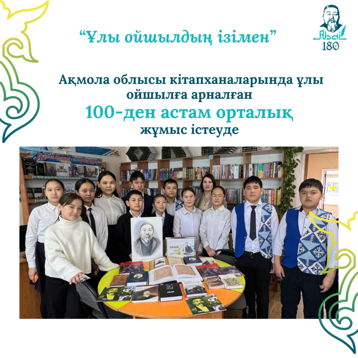 «Ұлы ойшылдың ізімен»: Ақмола облысы кітапханаларында ұлы ойшылға арналған орталықтары ашылуда