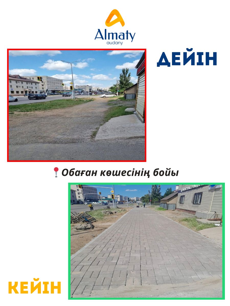 В районе «Алматы» продолжается системная работа по благоустройству пешеходной инфраструктуры