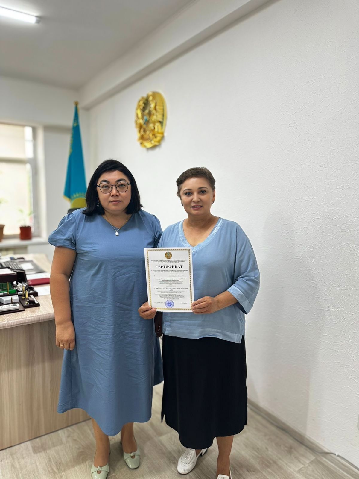 "Алматы облыстық тері-венерологиялық диспансері" ШЖҚ МКК тиісті дәріханалық практика (GPP) стандартына сәйкестік сертификатын алды