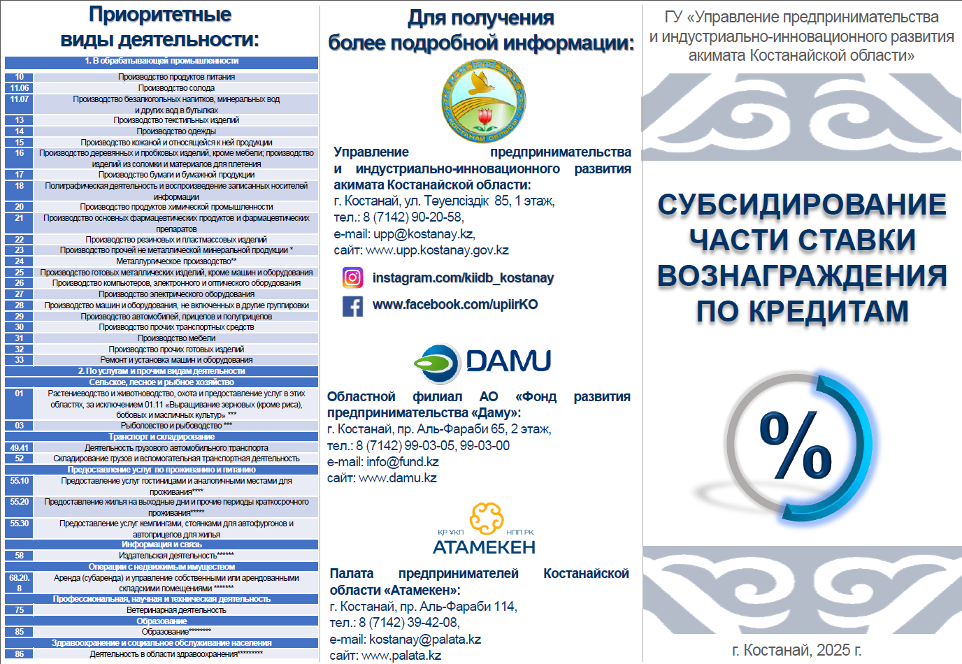 Субсидирование части ставки вознаграждения по кредитам