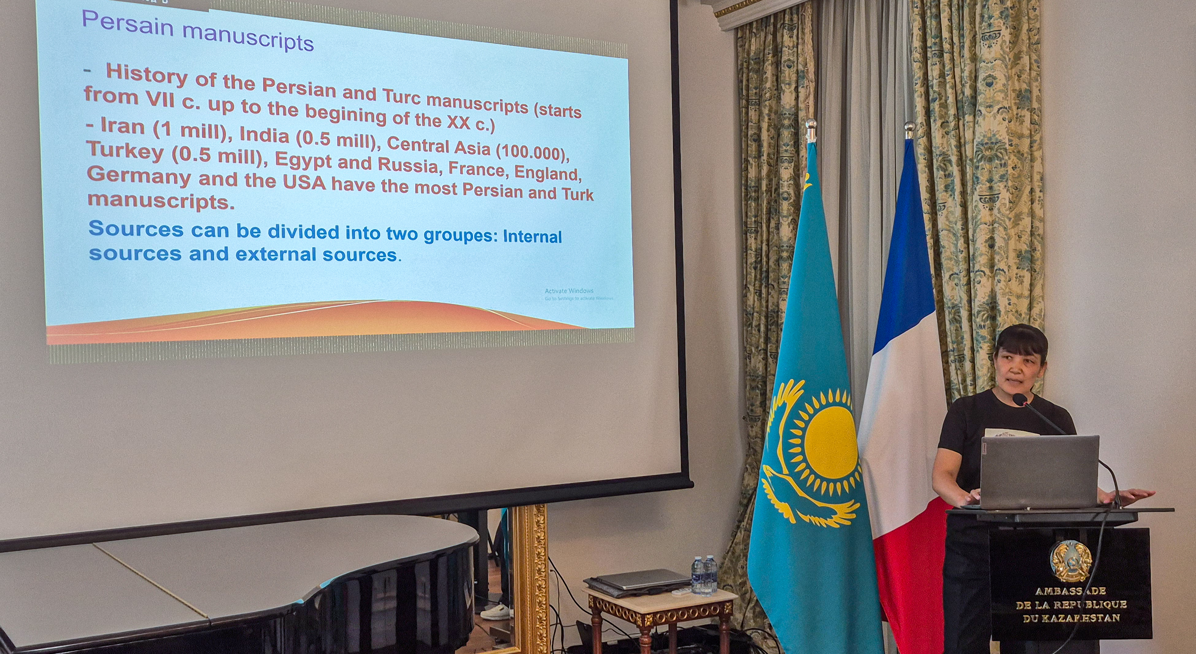Қазақстанның Франциядағы Елшілігінде Ғ. Қамбарбекованың дәрісі өтті