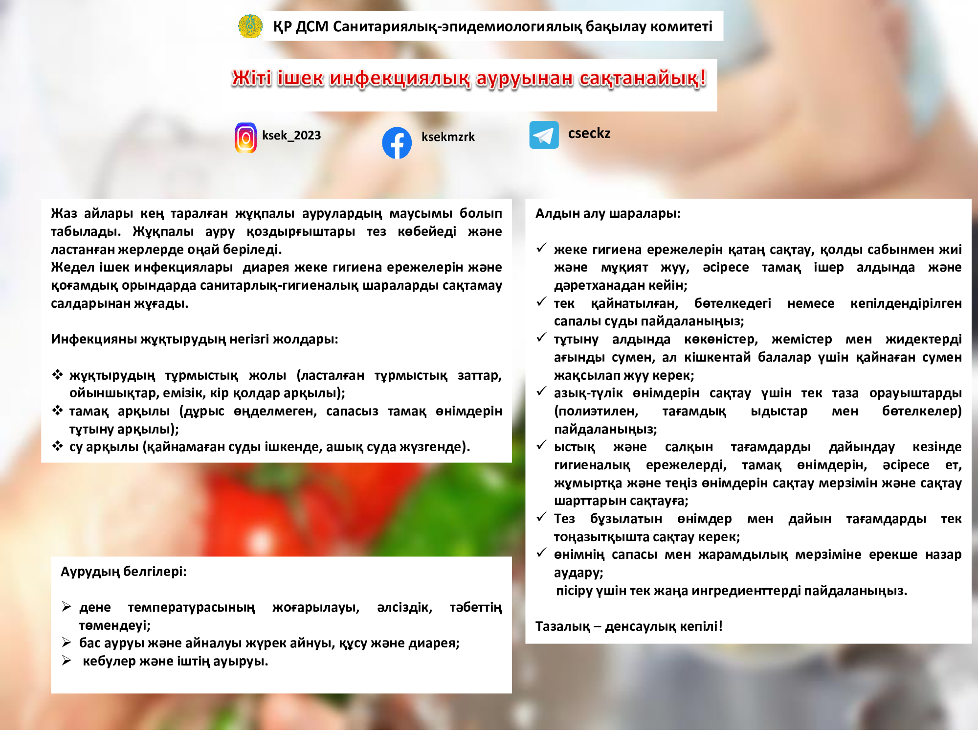 Жіті ішек инфекциясының алдын алу