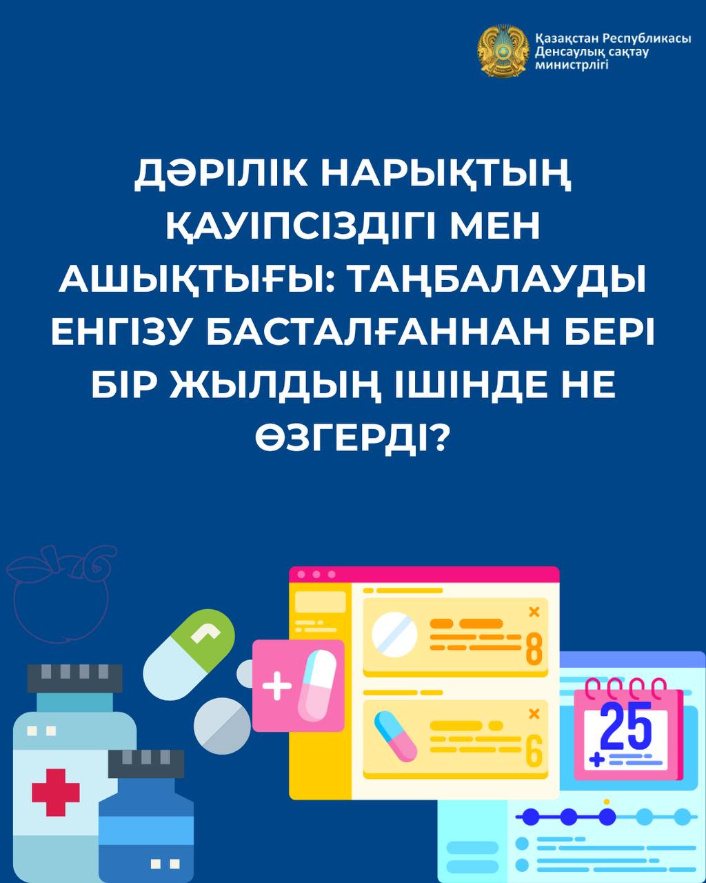 ДӘРІЛІК НАРЫҚТЫҢ ҚАУІПСІЗДІГІ МЕН АШЫҚТЫҒЫ: ТАҢБАЛАУДЫ ЕНГІЗУ БАСТАЛҒАННАН БЕРІ БІР ЖЫЛДЫҢ ІШІНДЕ НЕ ӨЗГЕРДІ