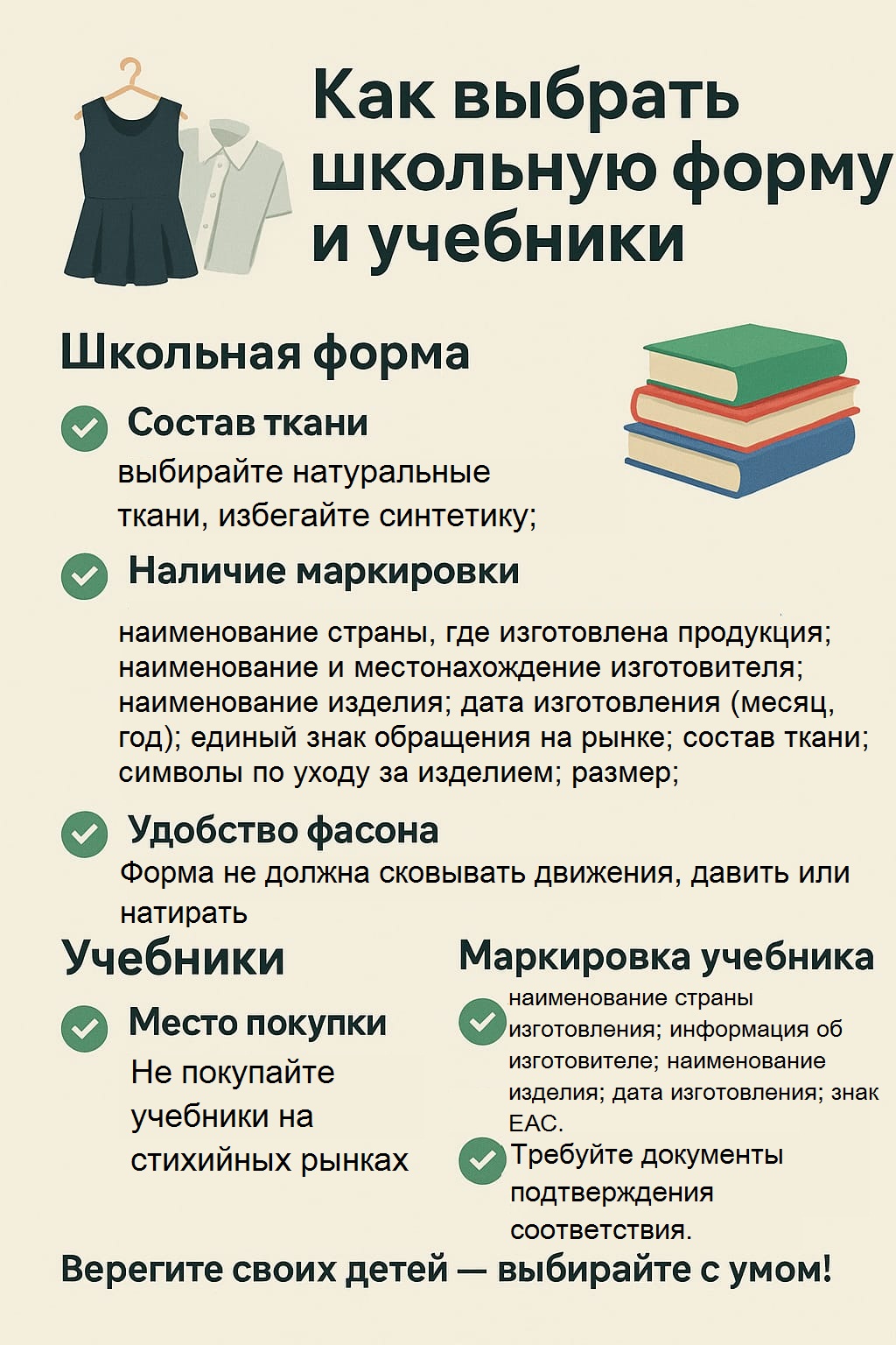 Идем в школу. Как правильно выбрать школьную форму и учебники.