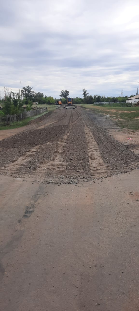 Работы по среднему ремонту внутрипоселковой дороги по ул.А.Молдагуловой 0-0,58 км, в селе Сахновка (0,58 км) Жылы-Булакского сельского округа Щербактинского района, Павлодарской области