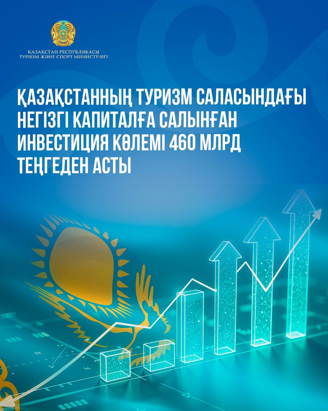 Қазақстанның туризм саласындағы негізгі капиталға салынған инвестиция көлемі 460 млрд теңгеден асты