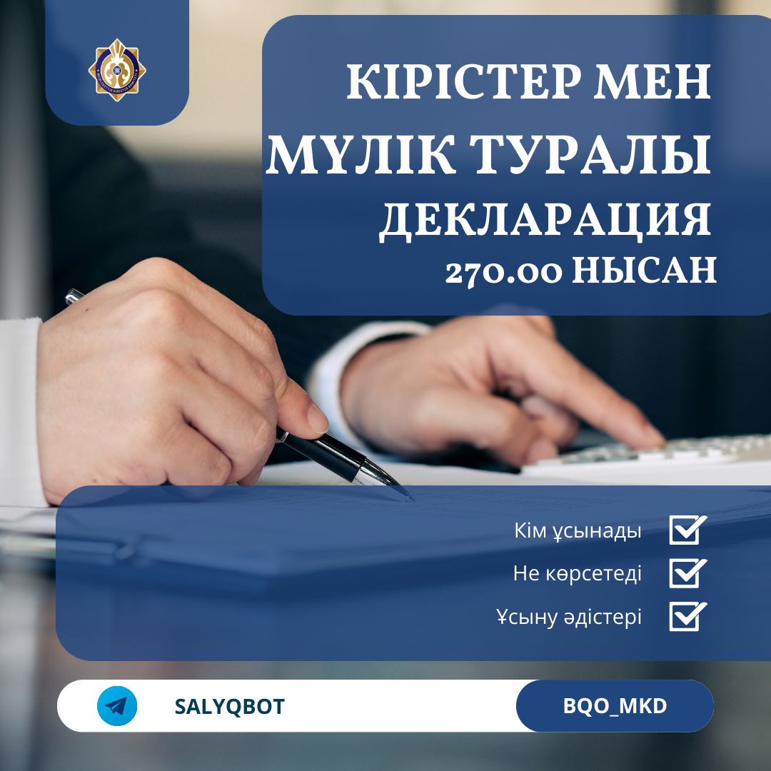 Жеке тұлғаның кірістері мен мүлкі туралы Декларация 270.00-нысан