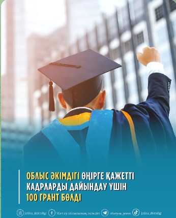 Жетісу облысында еңбек нарығының сұранысын ескере отырып, жергілікті бюджет есебінен 100 білім гранты бөлінді.