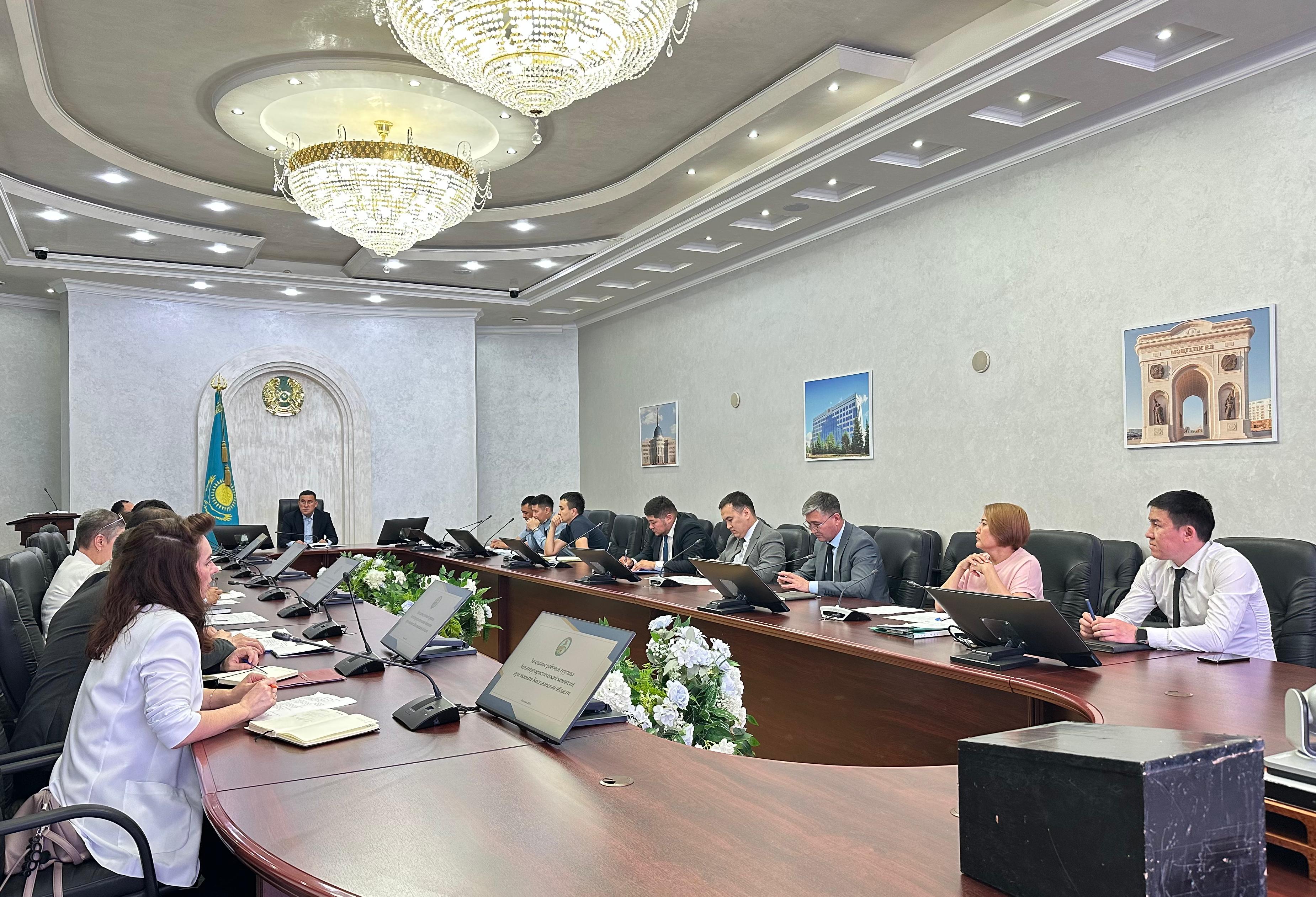 Ағымдағы жылдың 27 тамызында облыс әкімдігі мен мемлекеттік органдар басқармалары басшыларының қатысуымен Қостанай облысы әкімдігі жанындағы терроризмге қарсы комиссияның жұмыс тобының отырысы өтті.