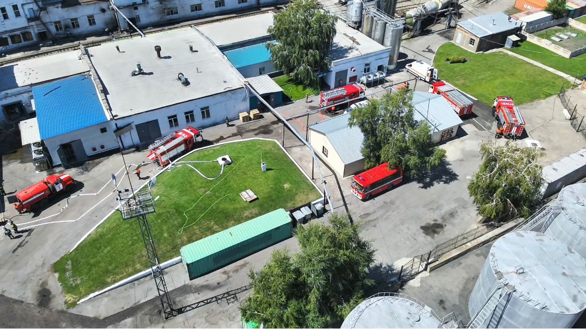 Құтқарушылар май зауытында оқу-жаттығу жұмыстарын жүргізді