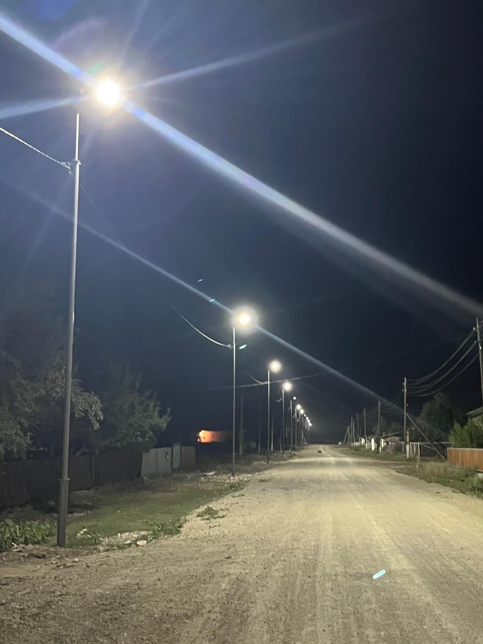 Бурабай ауылында көше шамдары орнатылды