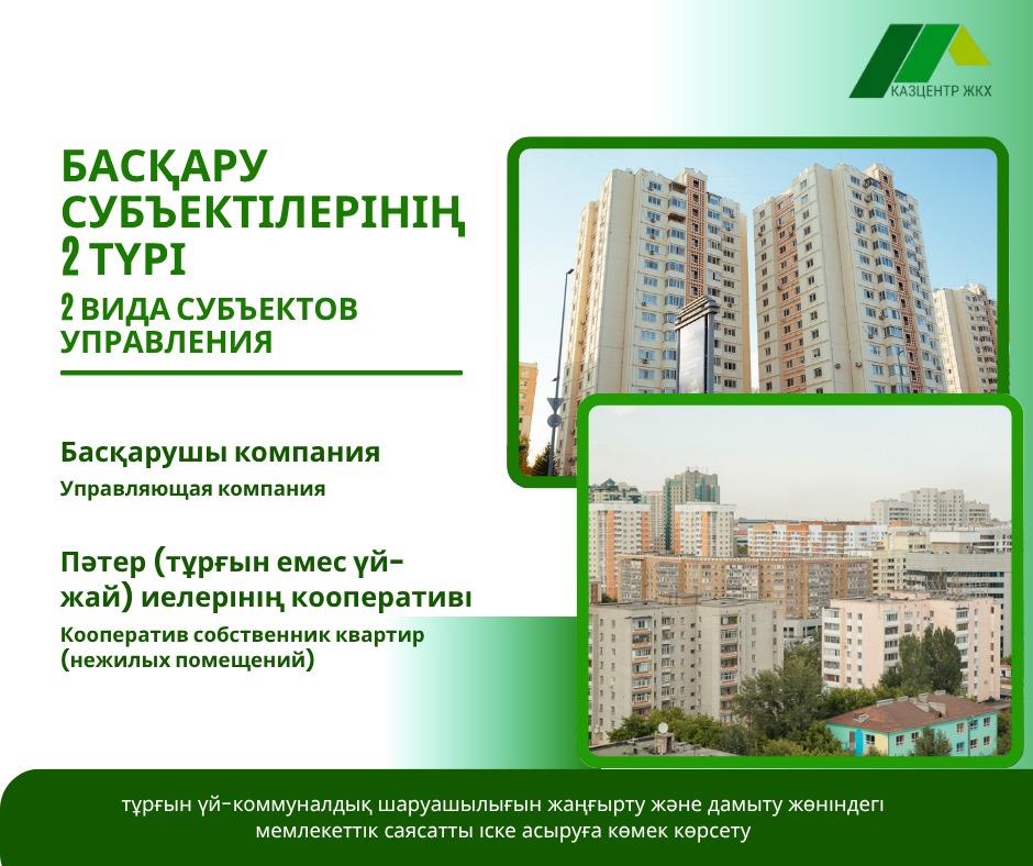 Қазақстанда көппәтерлі тұрғын үйді басқару субъектісі кім болды.