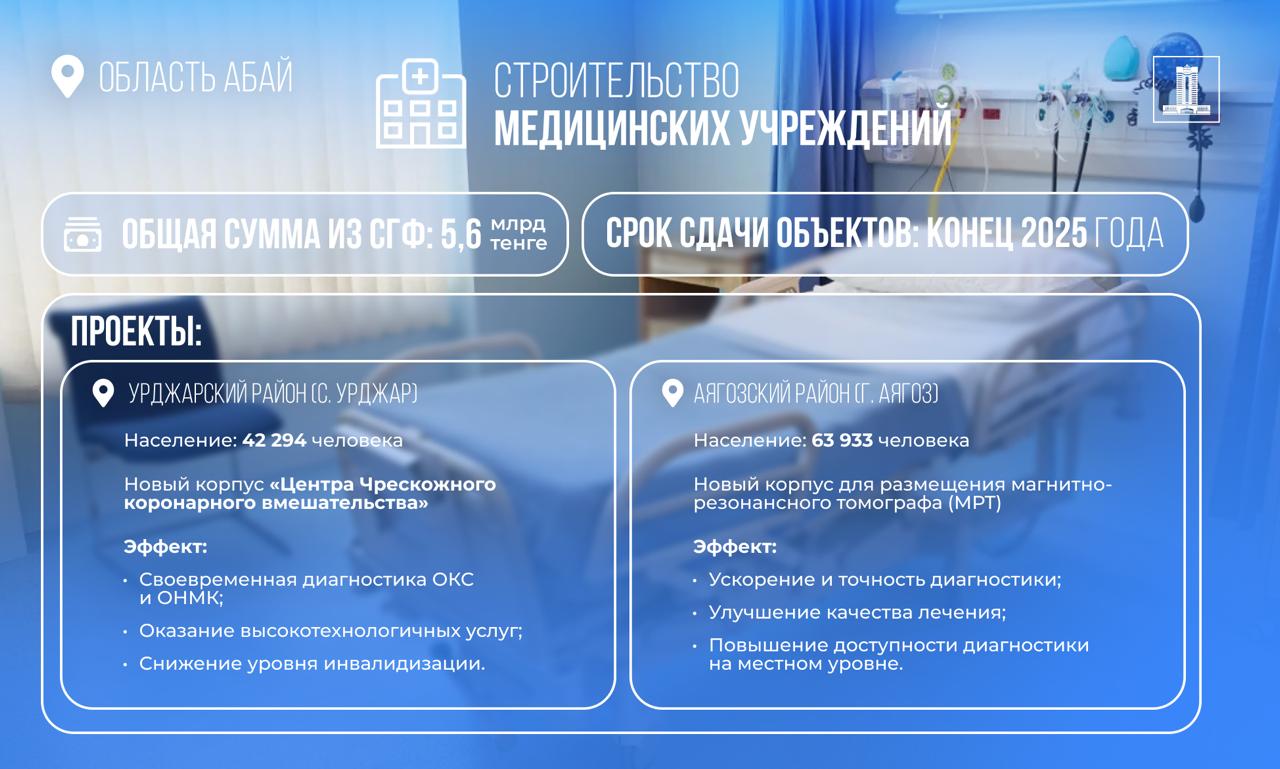 По поручению Президента 5,6 млрд тенге возвращенных активов направлены на строительство медицинских объектов в области Абай