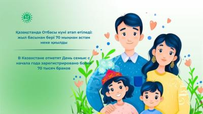 В Казахстане отметят День семьи: с начала года зарегистрировано более 70 тысяч браков
