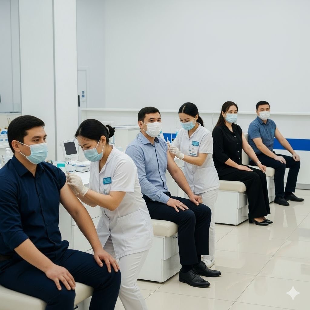 Вакцинация против гриппа и ОРВИ стартовала в Астане