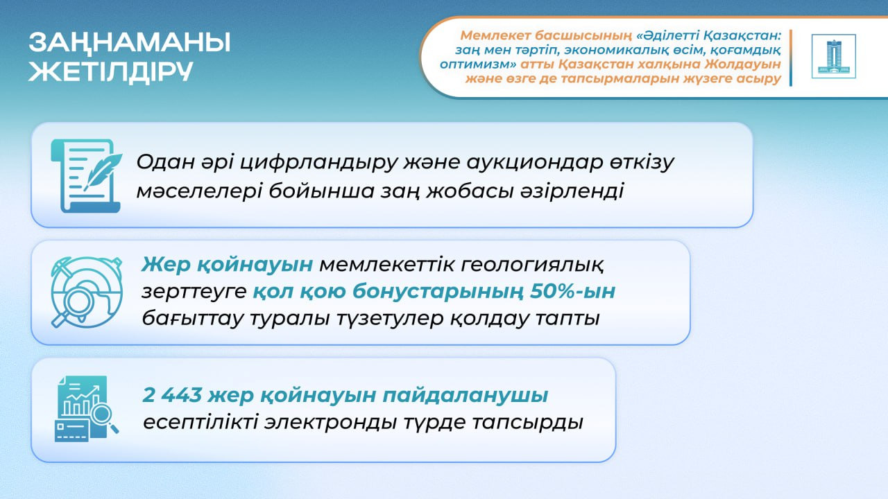 Реализация послания Президента: в Казахстане за нарушения отозвана 61 лицензия у недропользователей