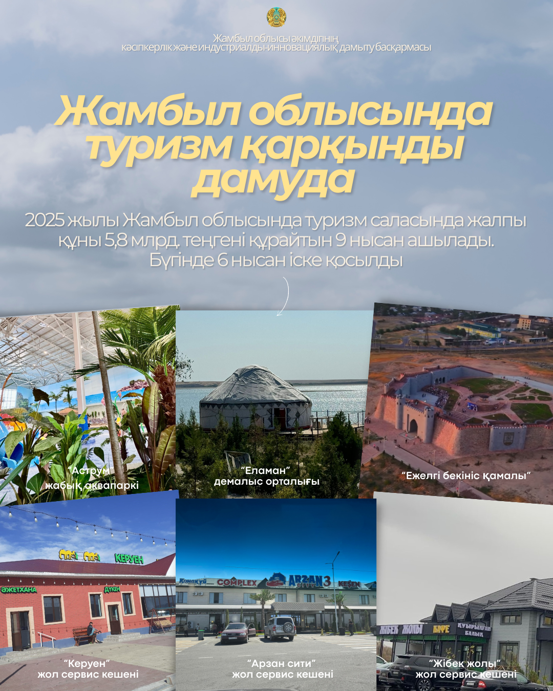 Жамбыл облысында туризм қарқынды дамуда