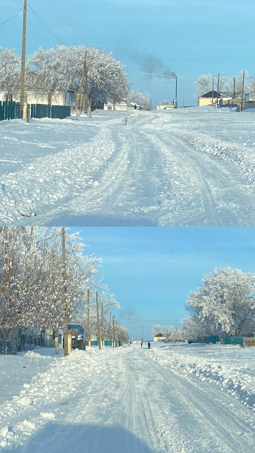 Ауыл көшелері қардан тазартылды.