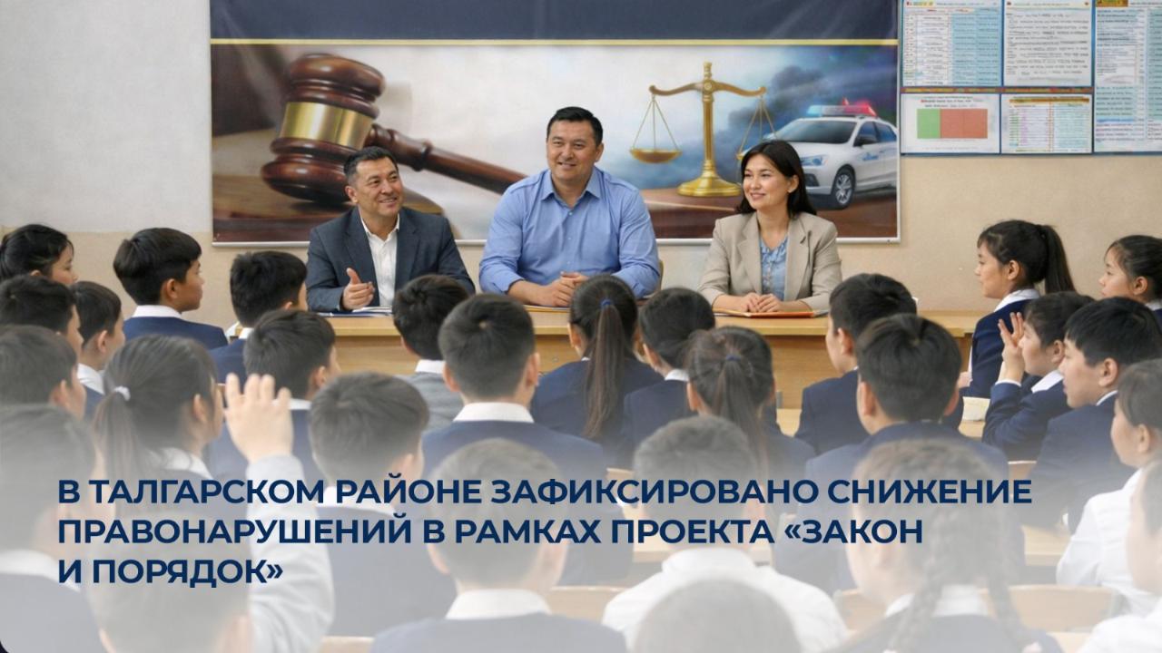 В Талгарском районе зафиксировано снижение правонарушений в рамках проекта «Закон и порядок»