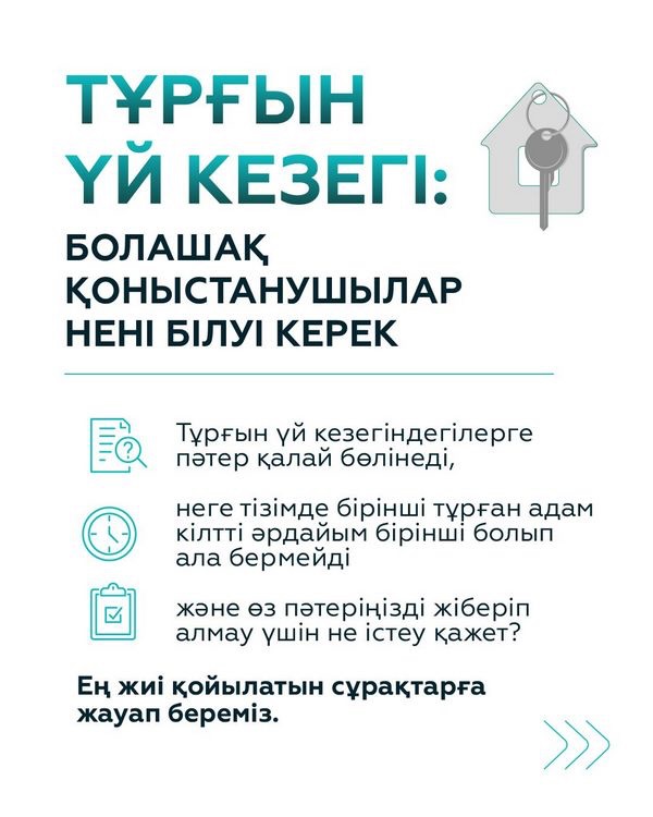 Тұрғын үй кезегі: болашақ қоныстанушылар нені білуі керек