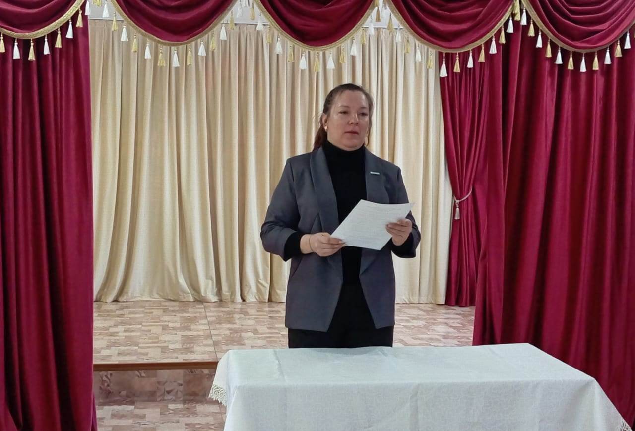 Отчетная встреча акима Москворецкого сельского округа Тимирязевского района Северо-Казахстанской области Домащенко Т.В. перед населением Москворецкого сельского округа