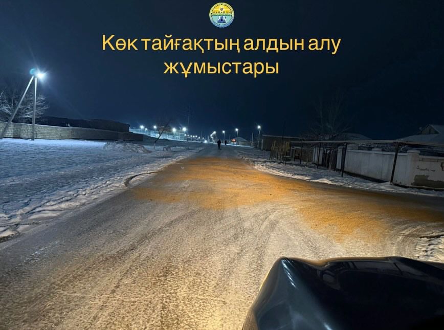 2026 жылғы 16–17 қаңтар күндері Дәулет ауылдық округі аумағында қысқы жол қауіпсіздігін қамтамасыз ету мақсатында тиісті жұмыстар атқарылды.