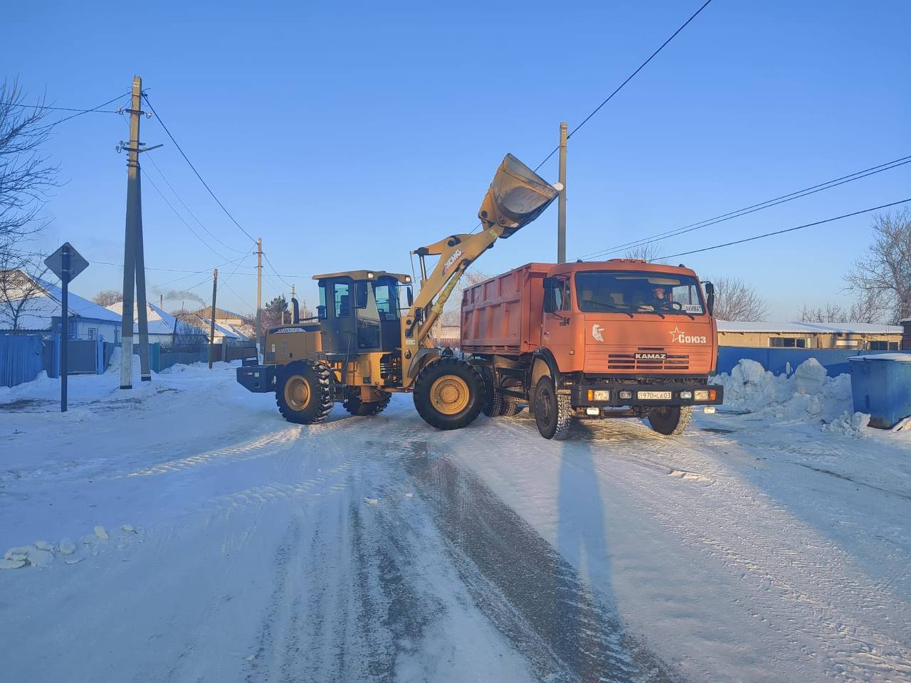 Державинск қаласында қар шығару жұмыстары жалғасуда