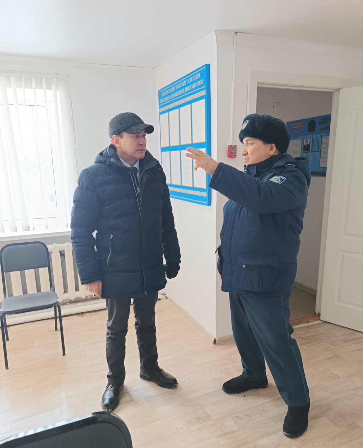 Посещение участковых пунктов полиции, изоляторов временного содержания и специальных помещений в отделах полиции Есильского района и района М.Жумабаева