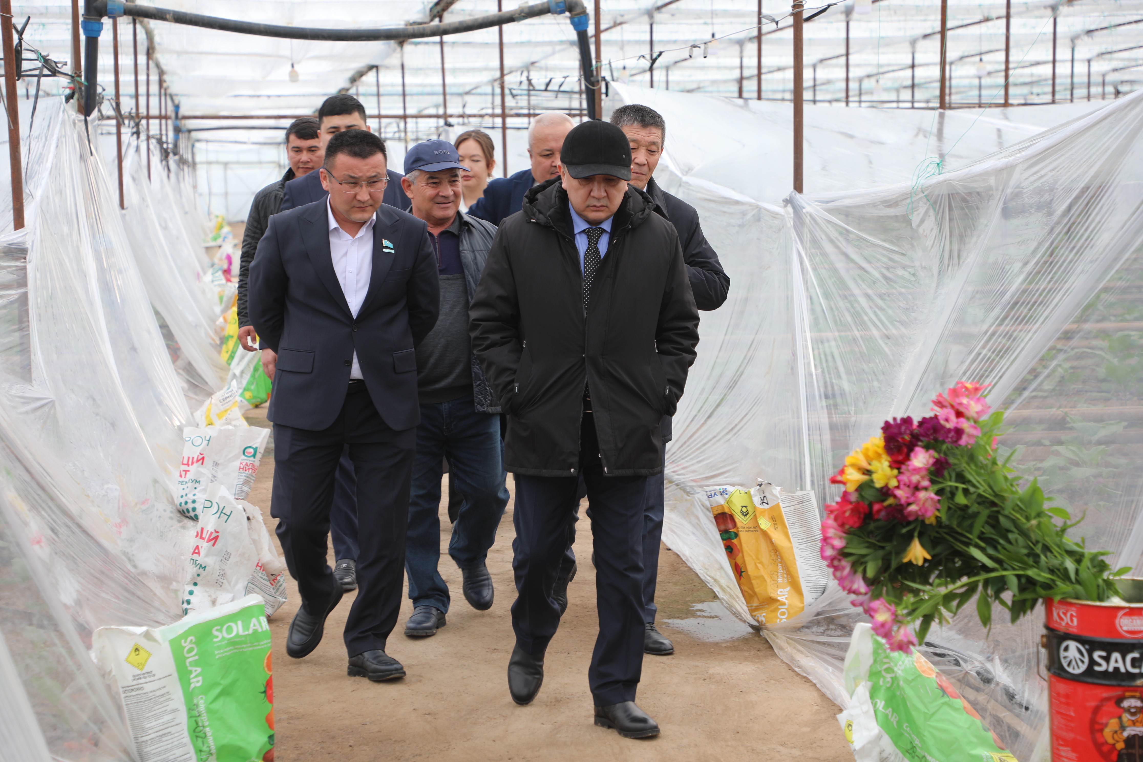 САРЫАГАШ: ТЕПЛИЧНЫЙ КОМПЛЕКС И МЕДИЦИНСКОЕ УЧРЕЖДЕНИЕ В ДЕРБИСЕКСКОМ СЕЛЬСКОМ ОКРУГЕ ОСМОТРЕЛ АКИМ