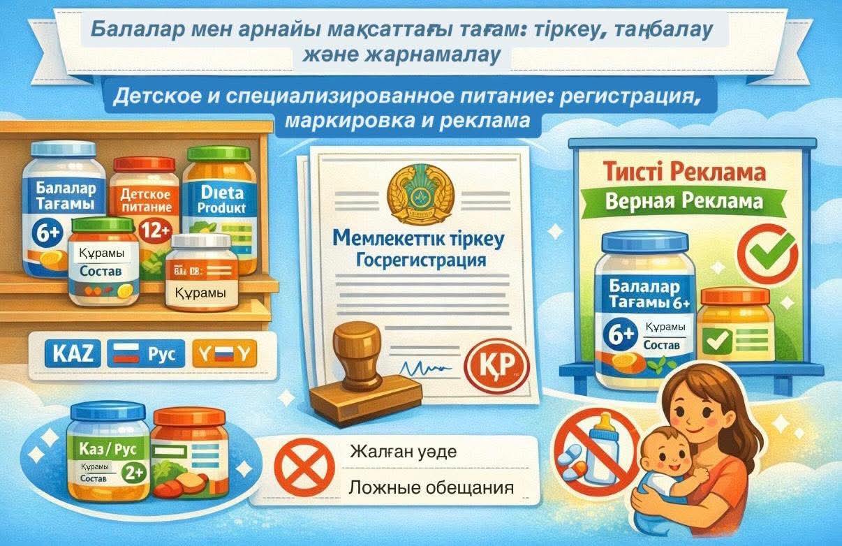 Маркировка и реклама детского питания.  Специализированное питание: правила регистрации, маркировки и рекламы.