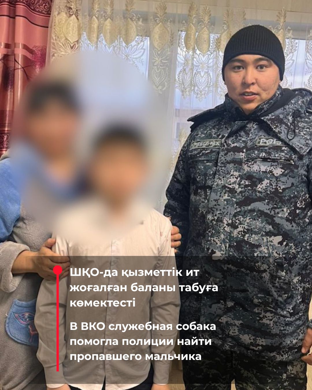 ШҚО-да қызметтік ит жоғалған баланы табуға көмектесті