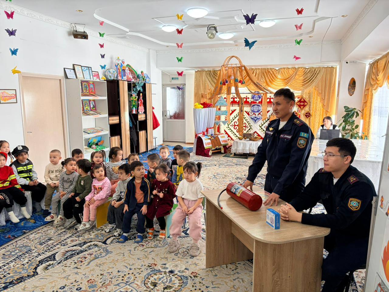 Талас ауданында балабақшада өрт қауіпсіздігі бойынша оқу сабағы өткізілді