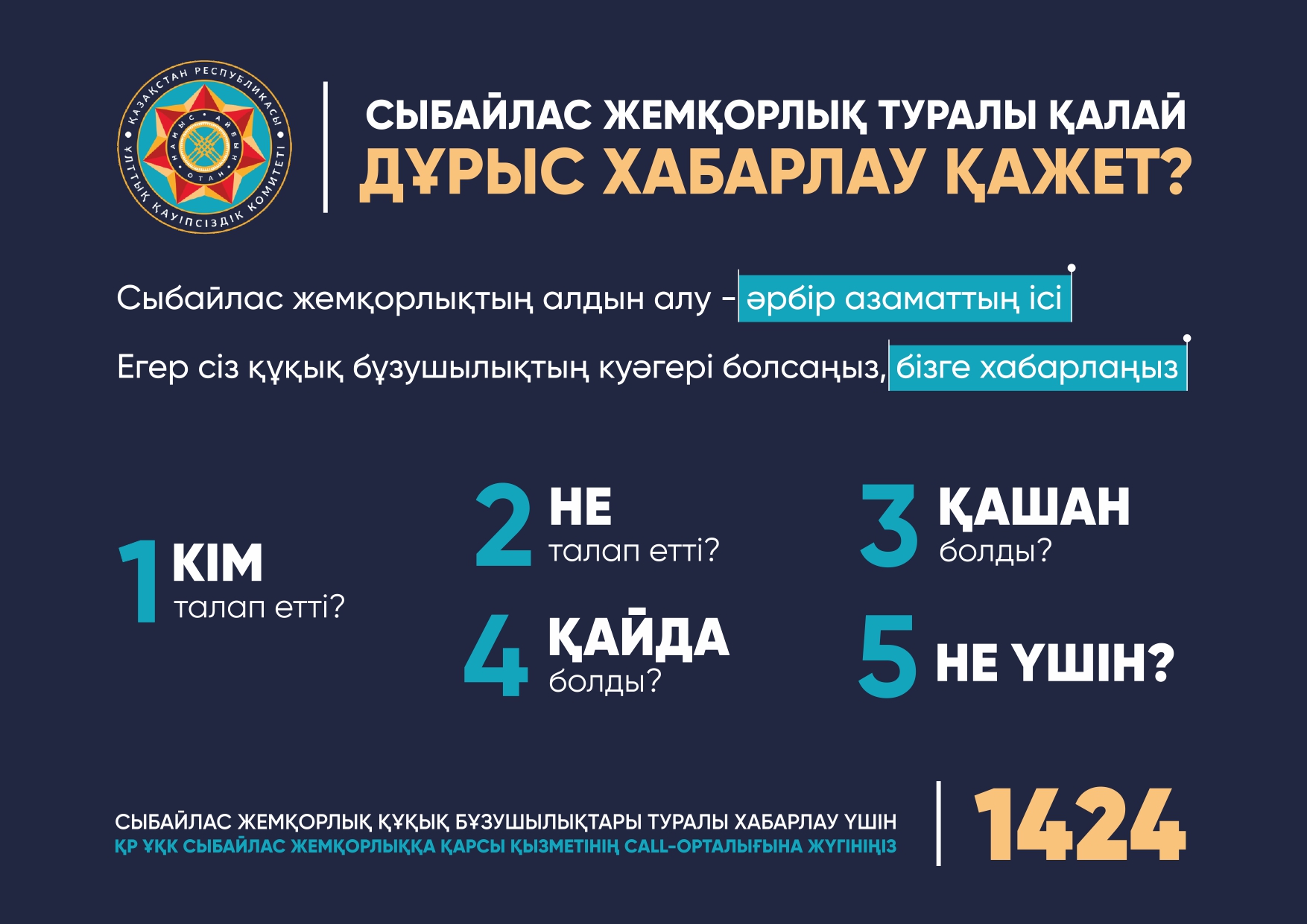 Сыбайлас жемқорлық туралы қалай дұрыс хабарлауға болады?