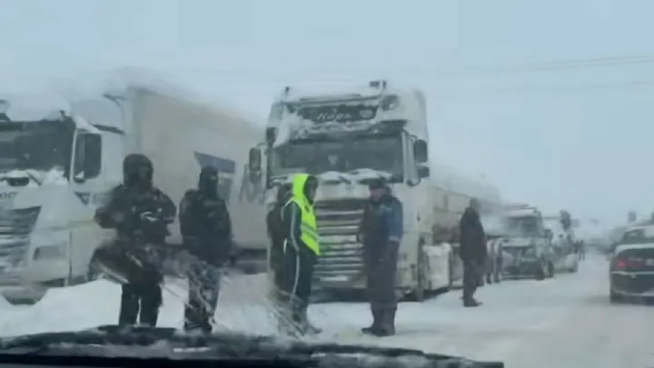 Жамбыл облысында полиция қызметкерлері жолда қалған жүк көлігін басқаратын жүкті әйелге көмек көрсетті
