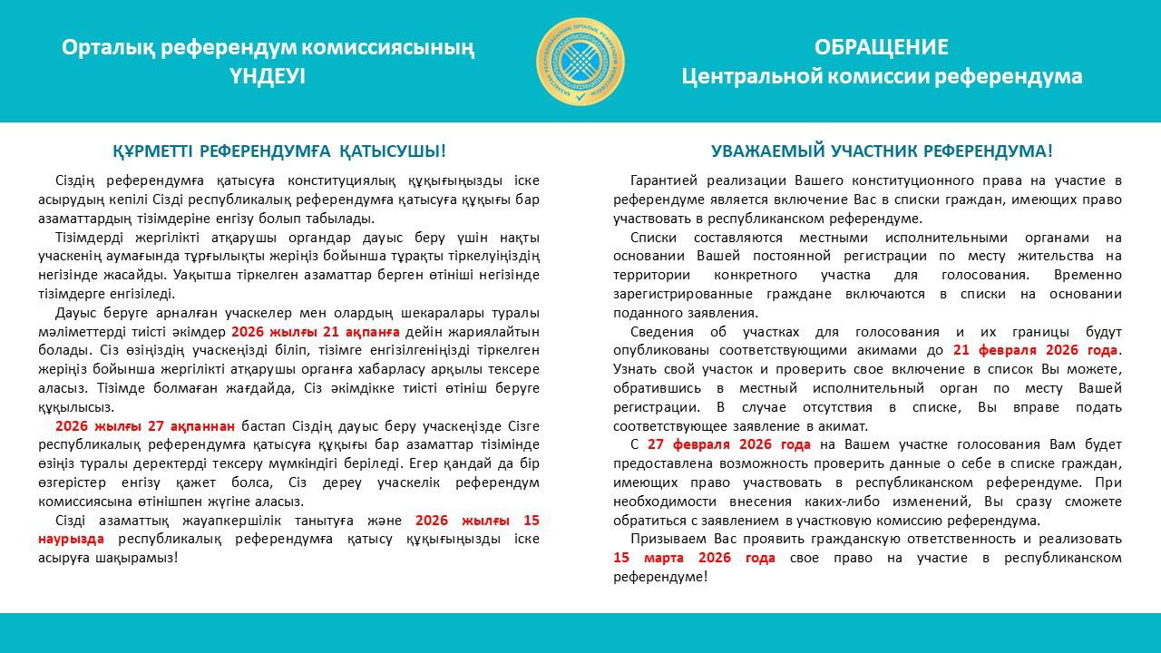 Обращение Центральной комиссии референдума