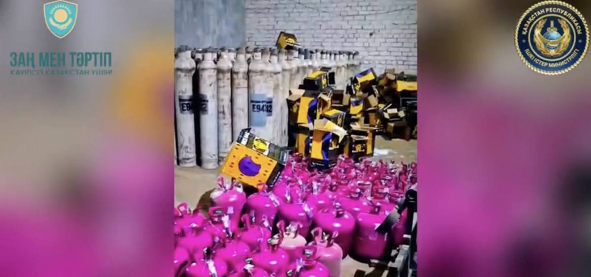 Ақтөбе облысында екі цистерна және 1 мыңан аса баллон «көніл көтеретін газ» тәркіленді