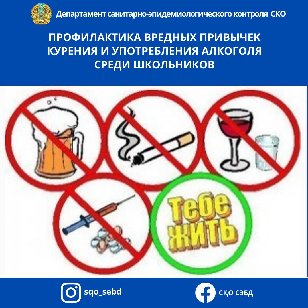 📌Профилактика вредных привычек курения и употребления алкоголя среди школьников