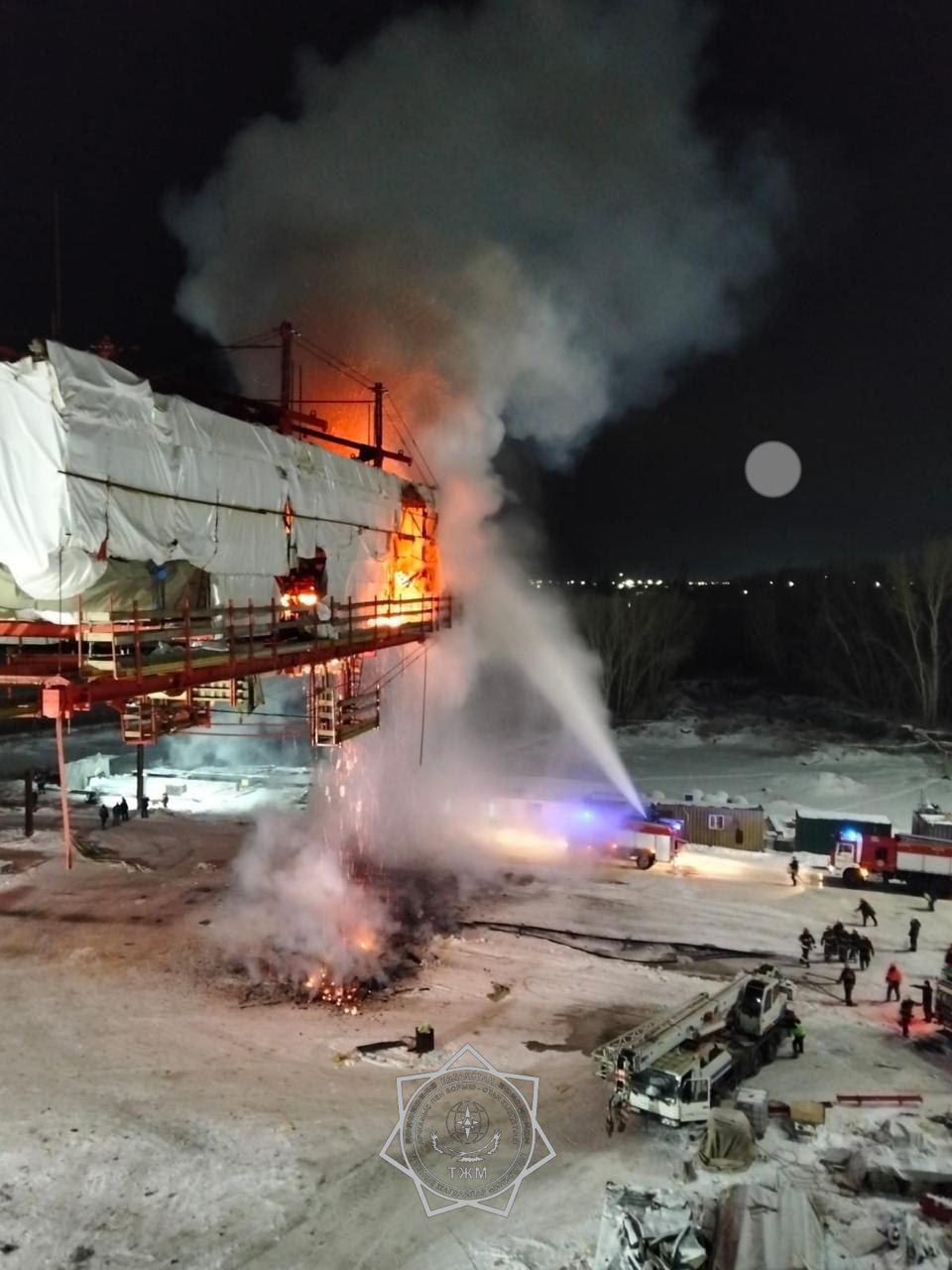 Возгорание на строящемся мосту оперативно ликвидировано в г. Павлодар