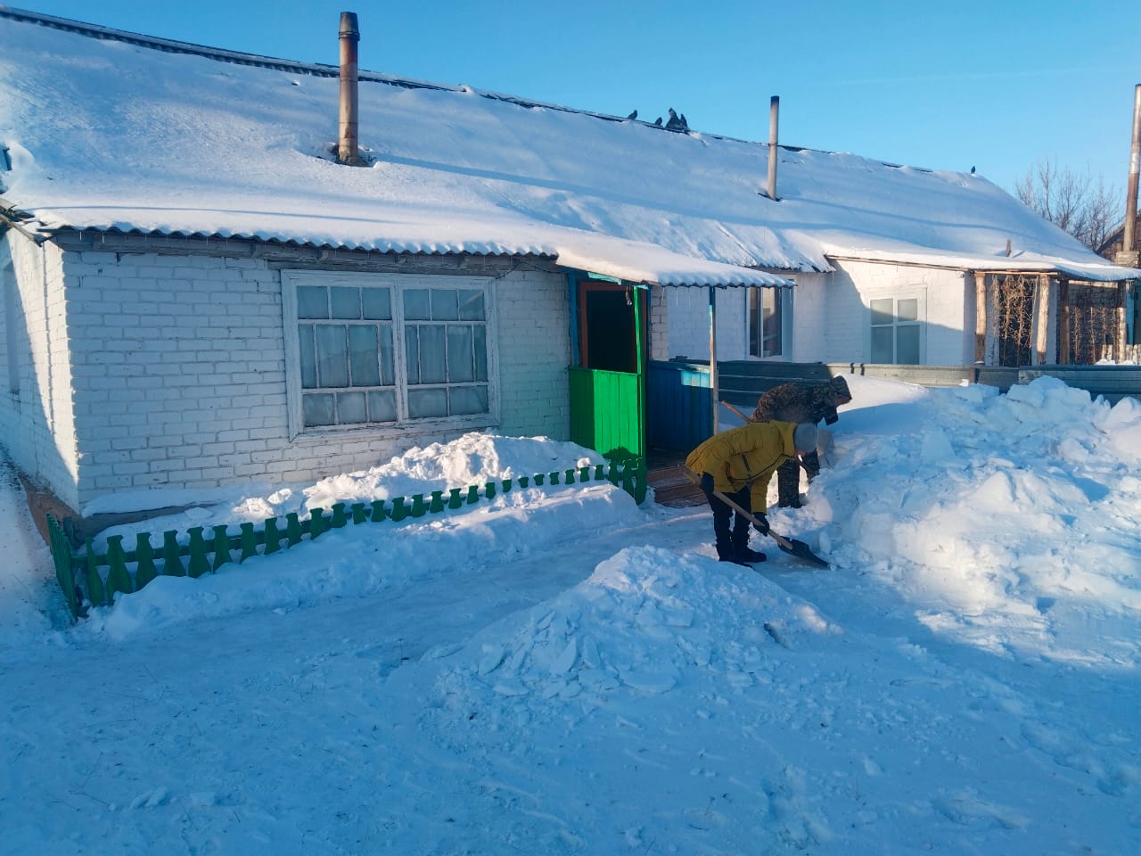 Аулада қар тазалау