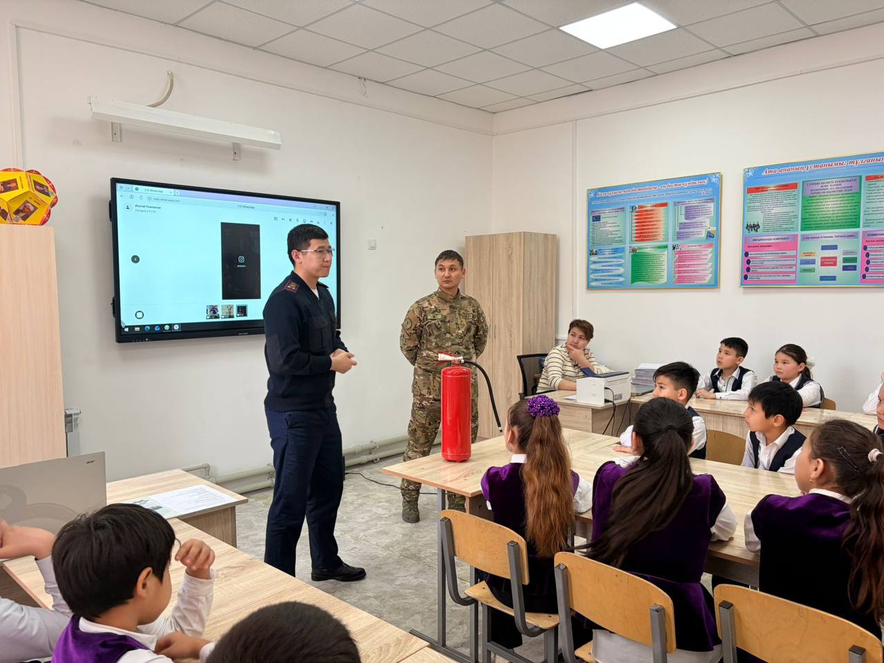 Талас ауданында оқушыларға өрт қауіпсіздігі түсіндірілді