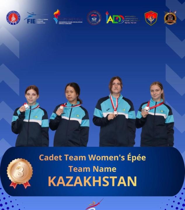 Алматылық шпагашылар жасөспірімдер мен кадеттер арасындағы Азия чемпионатында қола жүлде иеленді