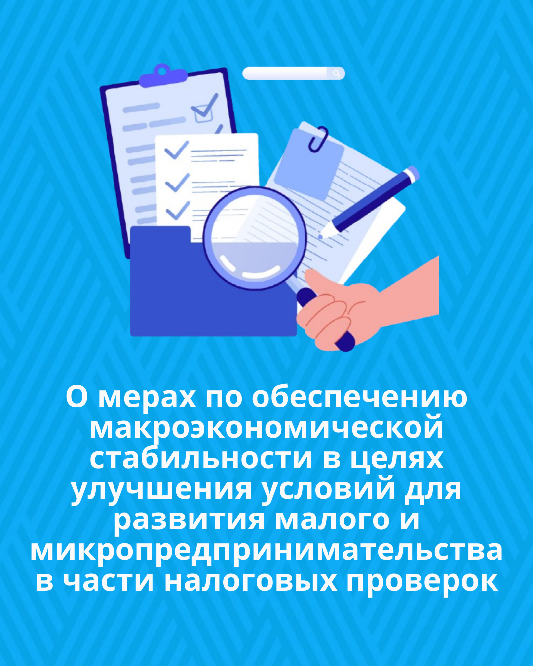 О мерах по обеспечению макроэкономической стабильности в целях улучшения условий для развития малого и микропредпринимательства в части налоговых проверок