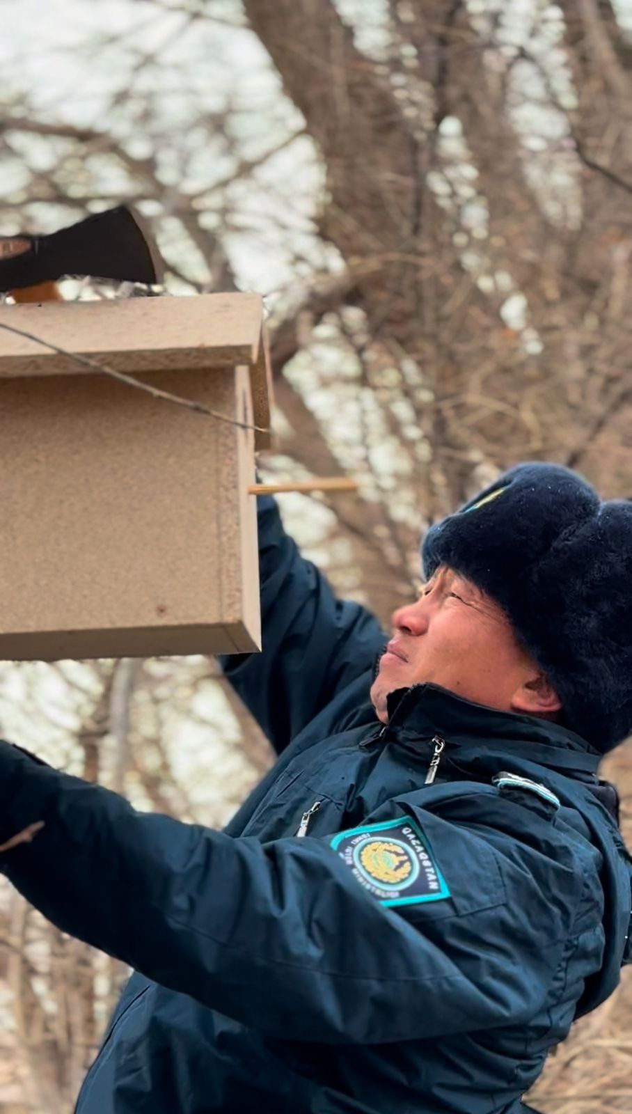 Жамбыл облысында полицейлер құстарға ұя орнатып берді
