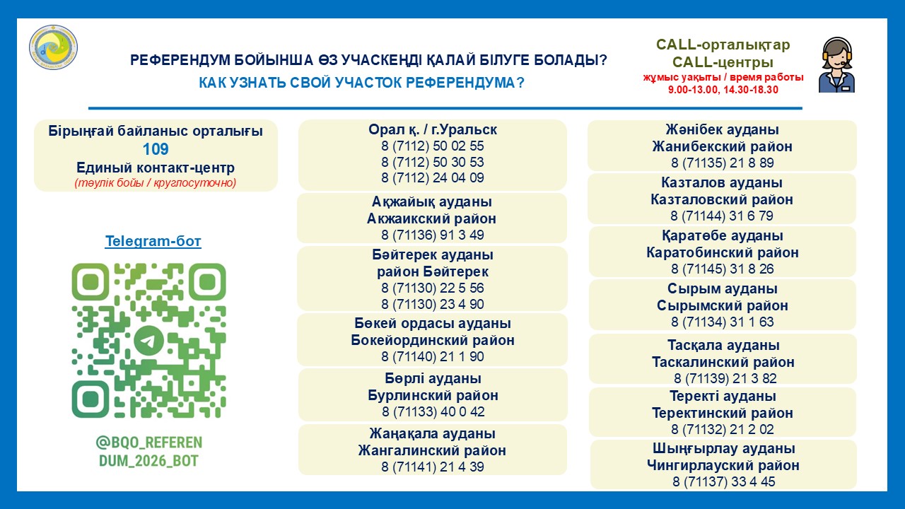 КАК УЗНАТЬ СВОЙ УЧАСТОК РЕФЕРЕНДУМА В ЗКО?