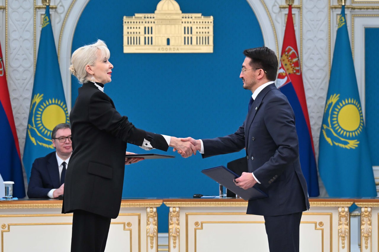 Келіссөз қорытындысы бойынша Президент Қасым-Жомарт Тоқаев пен Президент Александр Вучич Бірлескен мәлімдеме қабылдады