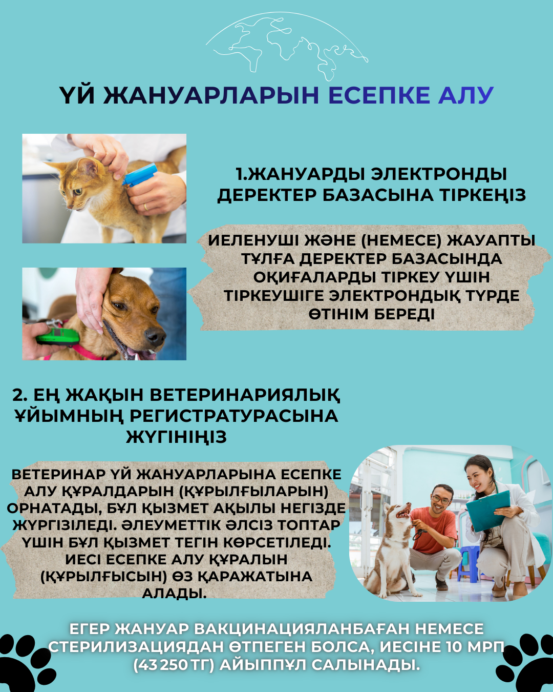 Үй жануарларын есепке алу тәртібі