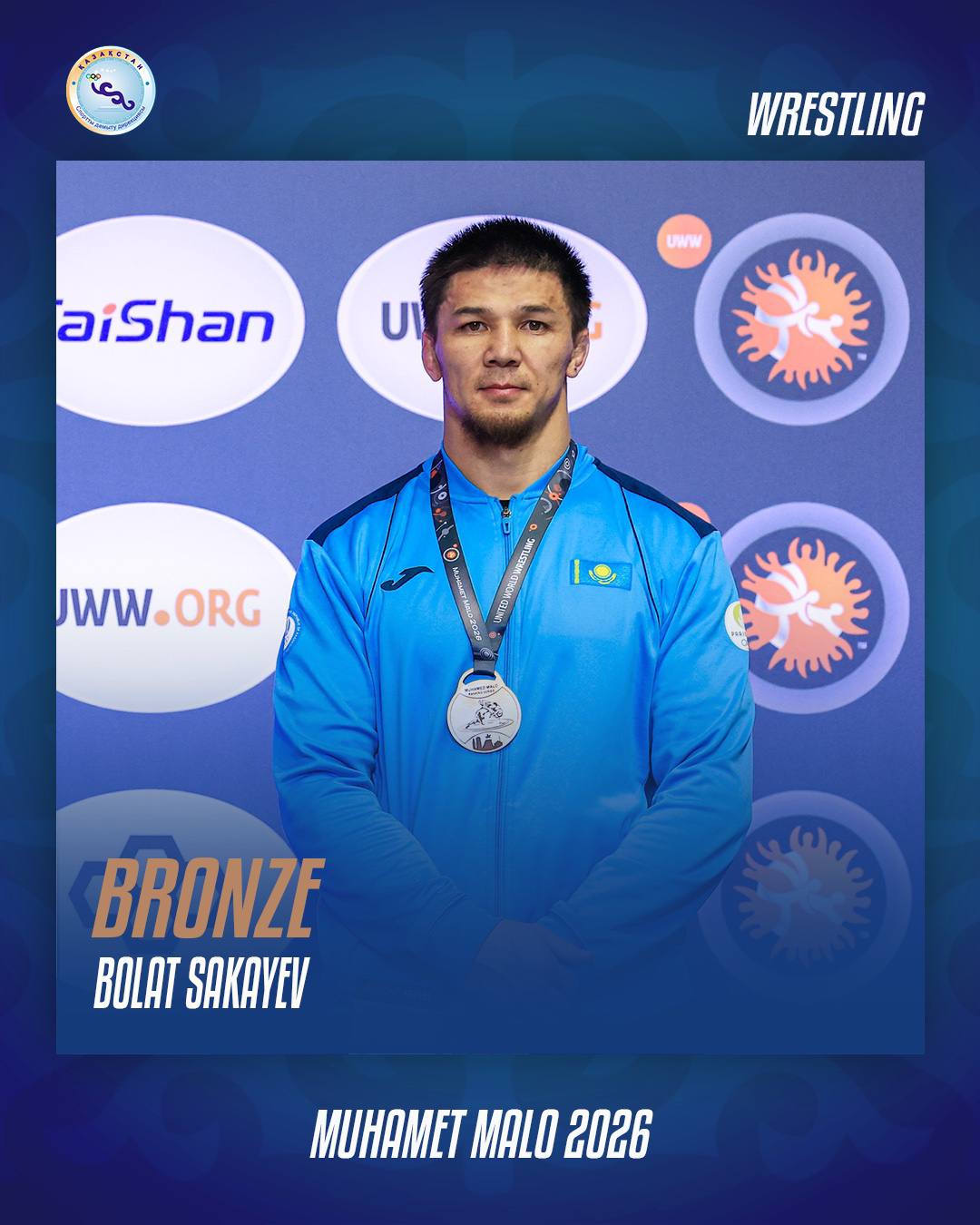 Еркін күрес шебері Болат Сақаев Албаниядағы турнирде қола жүлдегер атанды